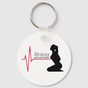 Fitnessmeisje Sleutelhanger