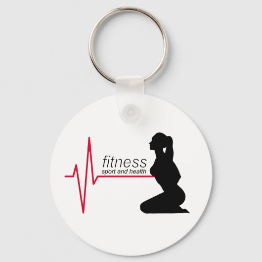 Fitnessmeisje Sleutelhanger (Voorkant)