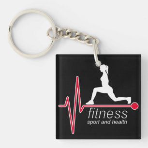 Fitnessmeisje Sleutelhanger