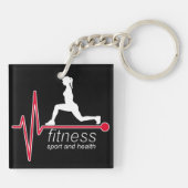 Fitnessmeisje Sleutelhanger (Achterkant)