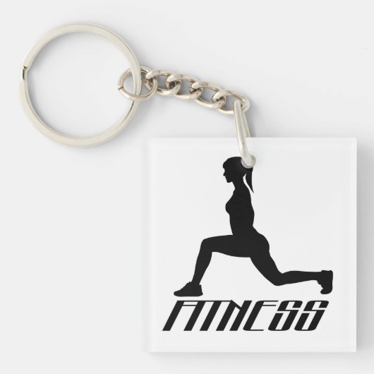 Fitnessmeisje Sleutelhanger (Voorkant)