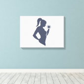 Fitnessmeisje tilt dumbbels canvas afdruk (Insitu (Houten vloer))