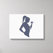 Fitnessmeisje tilt dumbbels canvas afdruk (Voorkant)