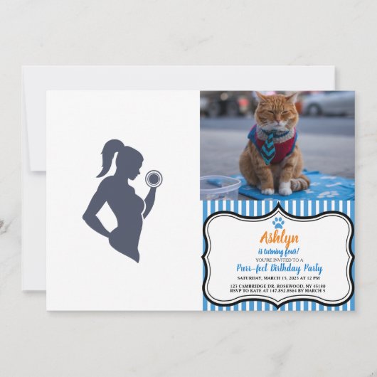 Fitnessmeisje tilt dumbbels kaart (Voorkant)