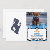 Fitnessmeisje tilt dumbbels kaart (Voorkant / Achterkant)