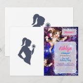 Fitnessmeisje tilt dumbbels kaart (Voorkant / Achterkant)