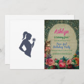 Fitnessmeisje tilt dumbbels kaart (Voorkant / Achterkant)