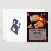 Fitnessmeisje tilt dumbbels kaart (Voorkant / Achterkant)