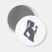 Fitnessmeisje tilt dumbbels magneet (Voorkant / Achterkant)