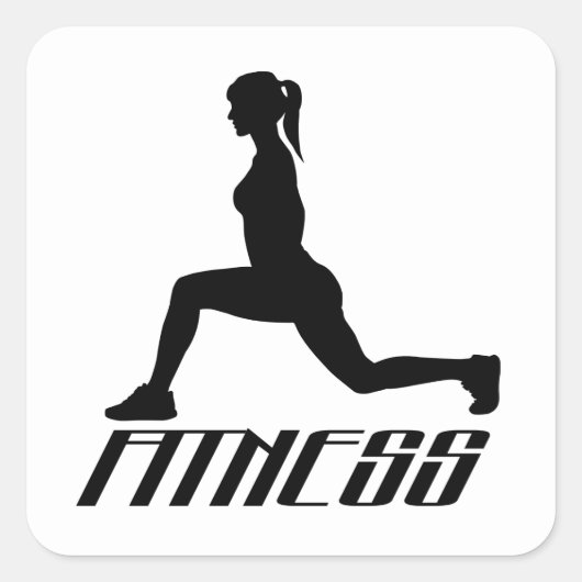 Fitnessmeisje Vierkante Sticker (Voorkant)