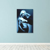 fitnessmodel b&w omwikkeld canvas afdruk (Insitu (Houten vloer))