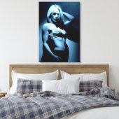 fitnessmodel b&w omwikkeld canvas afdruk (Insitu (Slaapkamer))