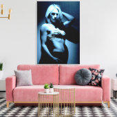 fitnessmodel b&w omwikkeld canvas afdruk (Insitu (Woonkamer))