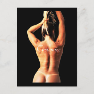 Fitnessmodel Tanlines Thunder_Cove Briefkaart