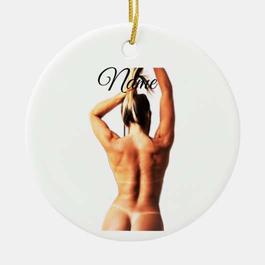 Fitnessmodel Tanlines Thunder_Cove Keramisch Ornament (Voorkant)