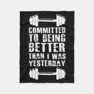 Fitnessmotivatie voor mannen vrouwen met zeggende  fleece deken