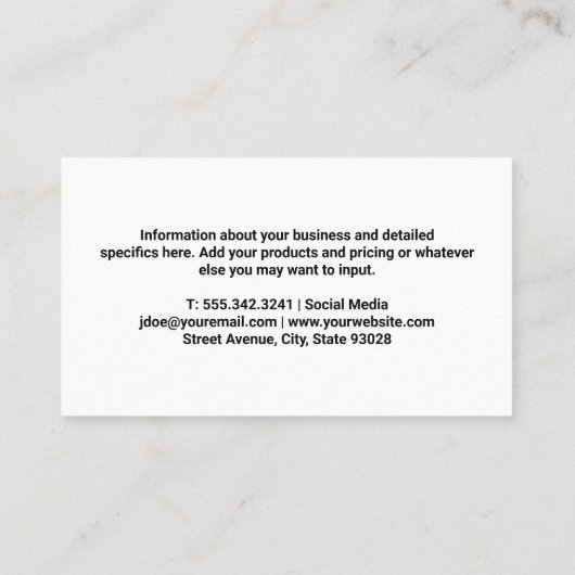 Fitnessoefeningen | QR-code Visitekaartje (Achterkant)