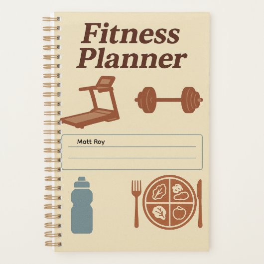 Fitnessplanner voor trainingen, dieet & hydratie planner (Voorkant)