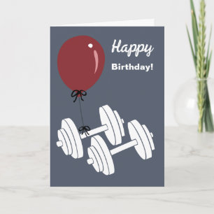 Fitnessstudio Dumbbell & Ballon Gelukkige Verjaard Kaart