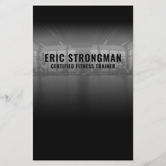 fitnesstrainer gym afbeelding flyer (Achterkant)