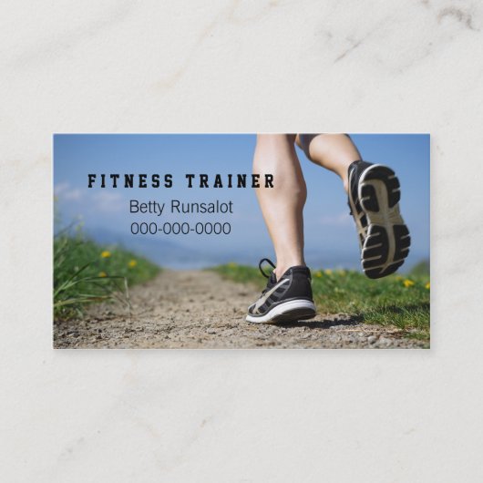 fitnesstrainer of jogging club visitekaartje (Voorkant)