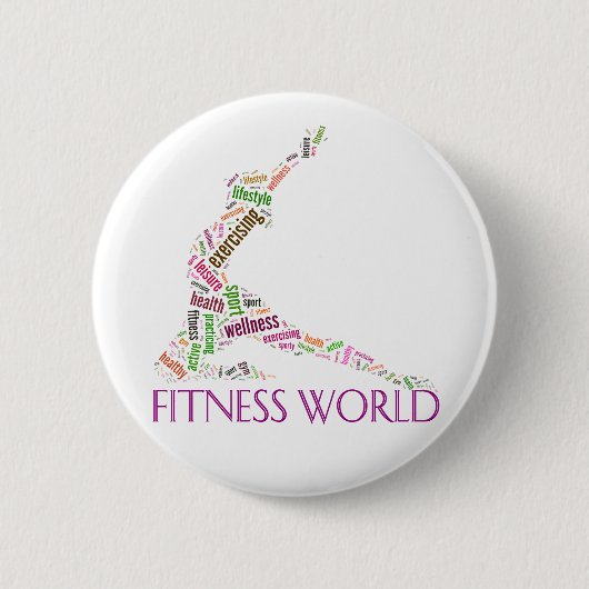fitnesswereld ronde button 5,7 cm (Voorkant)