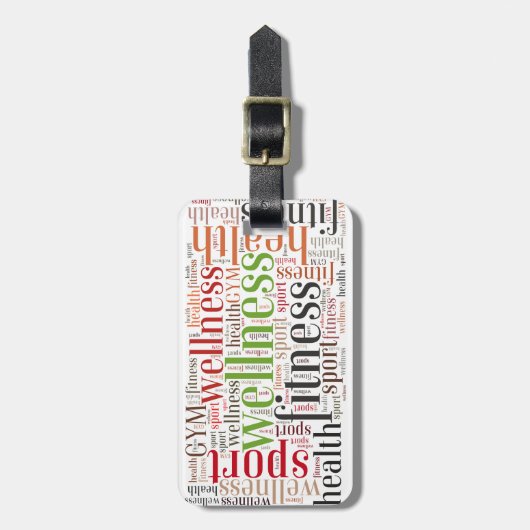 Fitnesswoorden Bagagelabel (Voorkant verticaal)