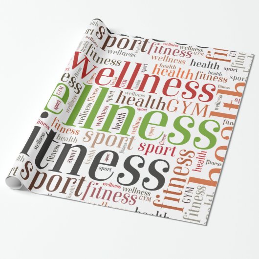 Fitnesswoorden Cadeaupapier (Uitgerold)