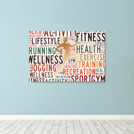 Fitnesswoorden Canvas Afdruk (Insitu (Houten vloer))