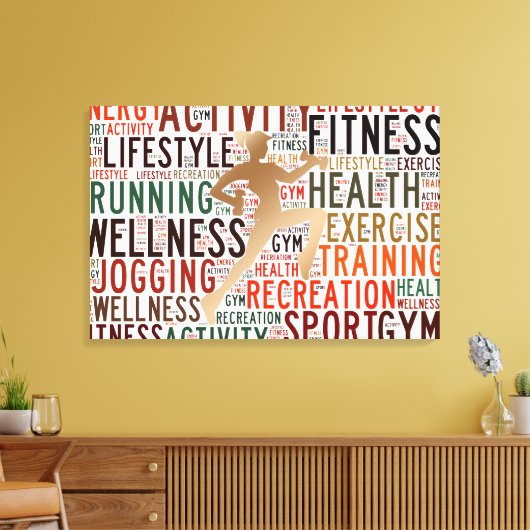 Fitnesswoorden Canvas Afdruk (Insitu (Woonkamer))
