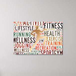Fitnesswoorden Canvas Afdruk
