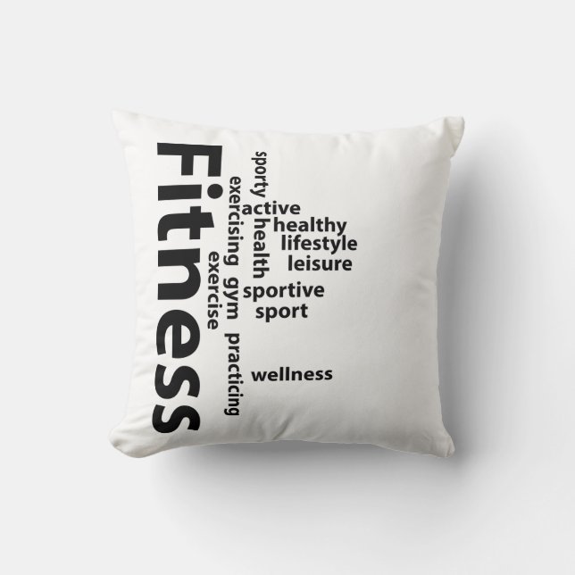 Fitnesswoorden Kussen (Voorkant)