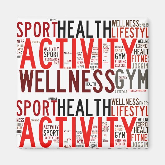 Fitnesswoorden Magneet (Voorkant)