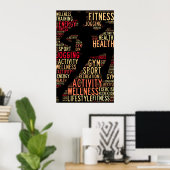 Fitnesswoorden Poster (Thuiskantoor)