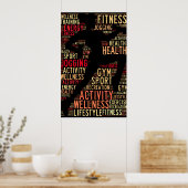 Fitnesswoorden Poster (Keuken)