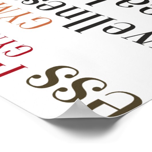 Fitnesswoorden Poster (Hoek)