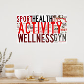 Fitnesswoorden Poster (Keuken)