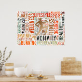 Fitnesswoorden Poster (Keuken)