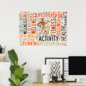 Fitnesswoorden Poster (Thuiskantoor)