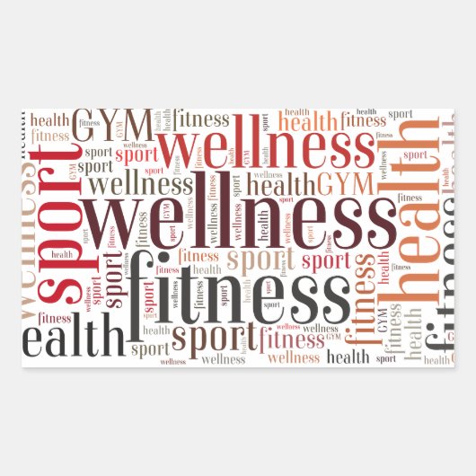 Fitnesswoorden Rechthoekige Sticker (Voorkant)