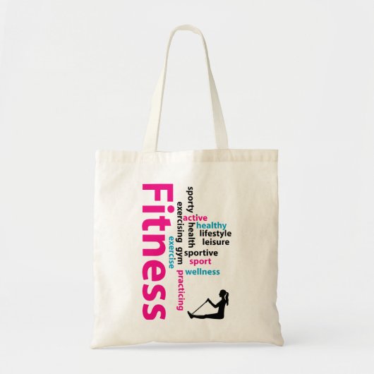 Fitnesswoorden Tote Bag (Voorkant)