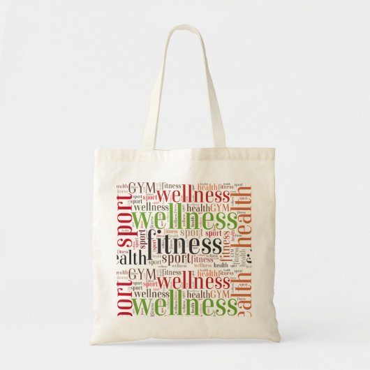 Fitnesswoorden Tote Bag (Voorkant)