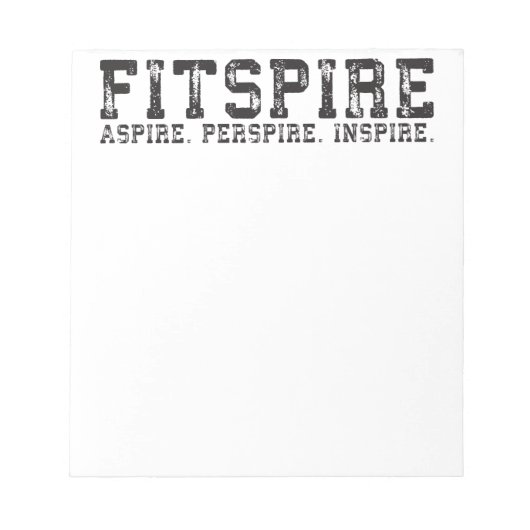 Fitspire - Aspire, Perspire, Inspire - Workout Notitieblok (Voorkant)