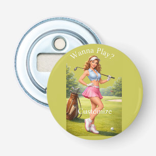 Fitte vrouwelijke golfer Thunder_Cove Button Flesopener