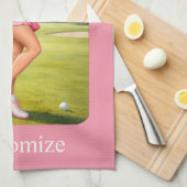 Fitte vrouwelijke golfer Thunder_Cove Theedoek (Quarter Fold)