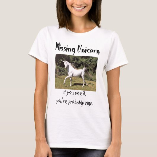 (FITTED) "MISSING UNICORN" BABY DOLL SHIRT (Voorkant)