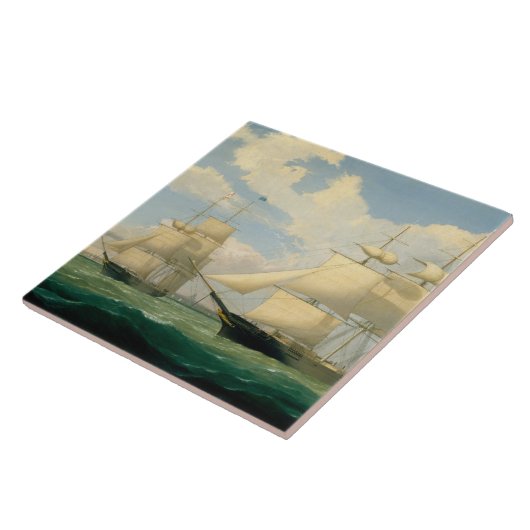 Fitz Henry Lane - De schepen "Winged Arrow" Tegeltje (Zijkant)