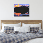 Fitz Roy-groep weerspiegeld in gletsjermeren Canvas Afdruk (Insitu (Slaapkamer))