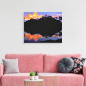 Fitz Roy-groep weerspiegeld in gletsjermeren Canvas Afdruk (Insitu (Woonkamer))