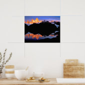 Fitz Roy-groep weerspiegeld in gletsjermeren Poster (Keuken)